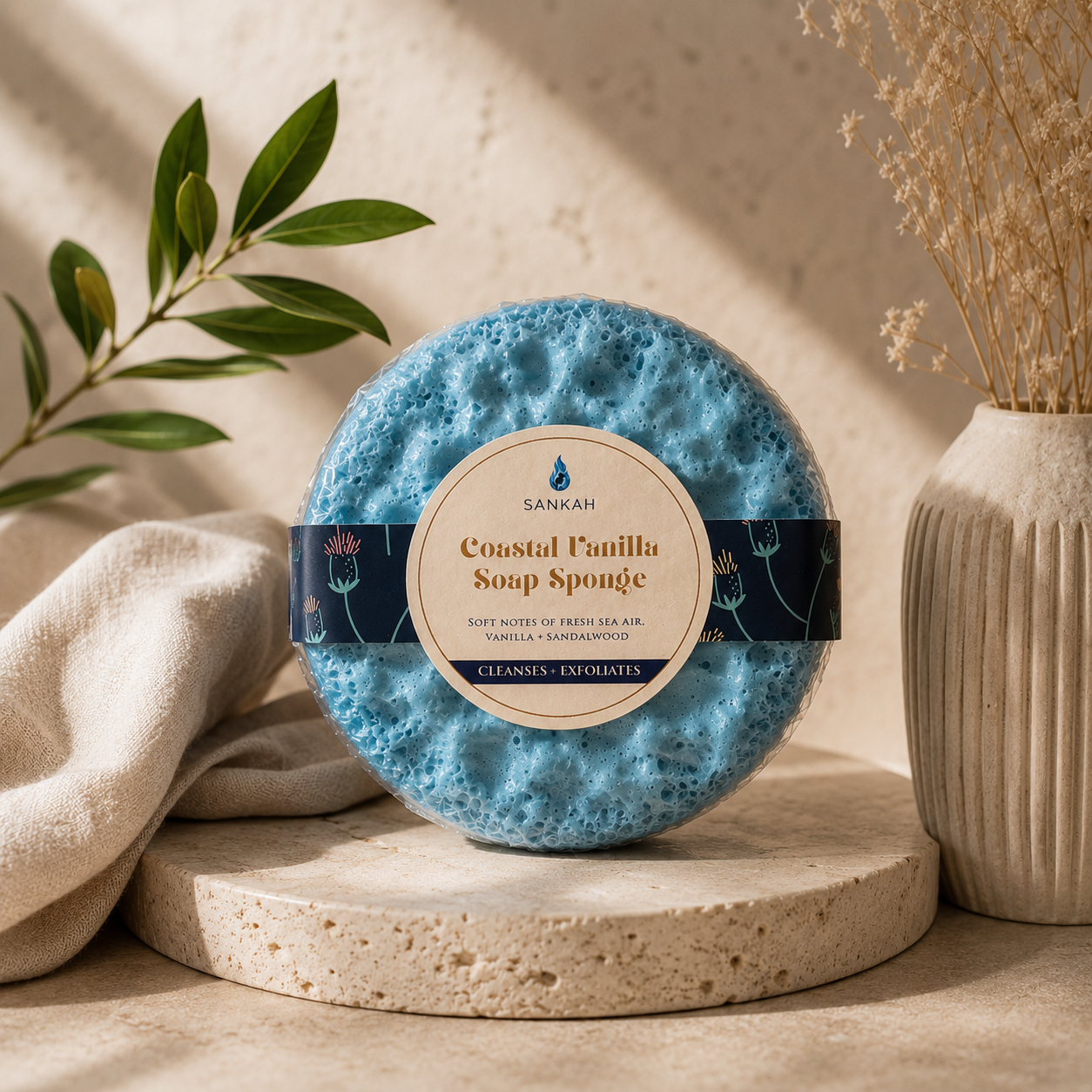 Coastal Vanilla — Exfoliating Soap Sponge 150g